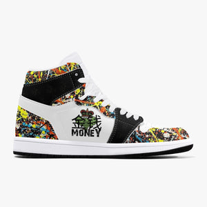 Money Maker Black High-Top Leather Sneakers