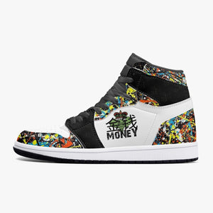 Money Maker Black High-Top Leather Sneakers