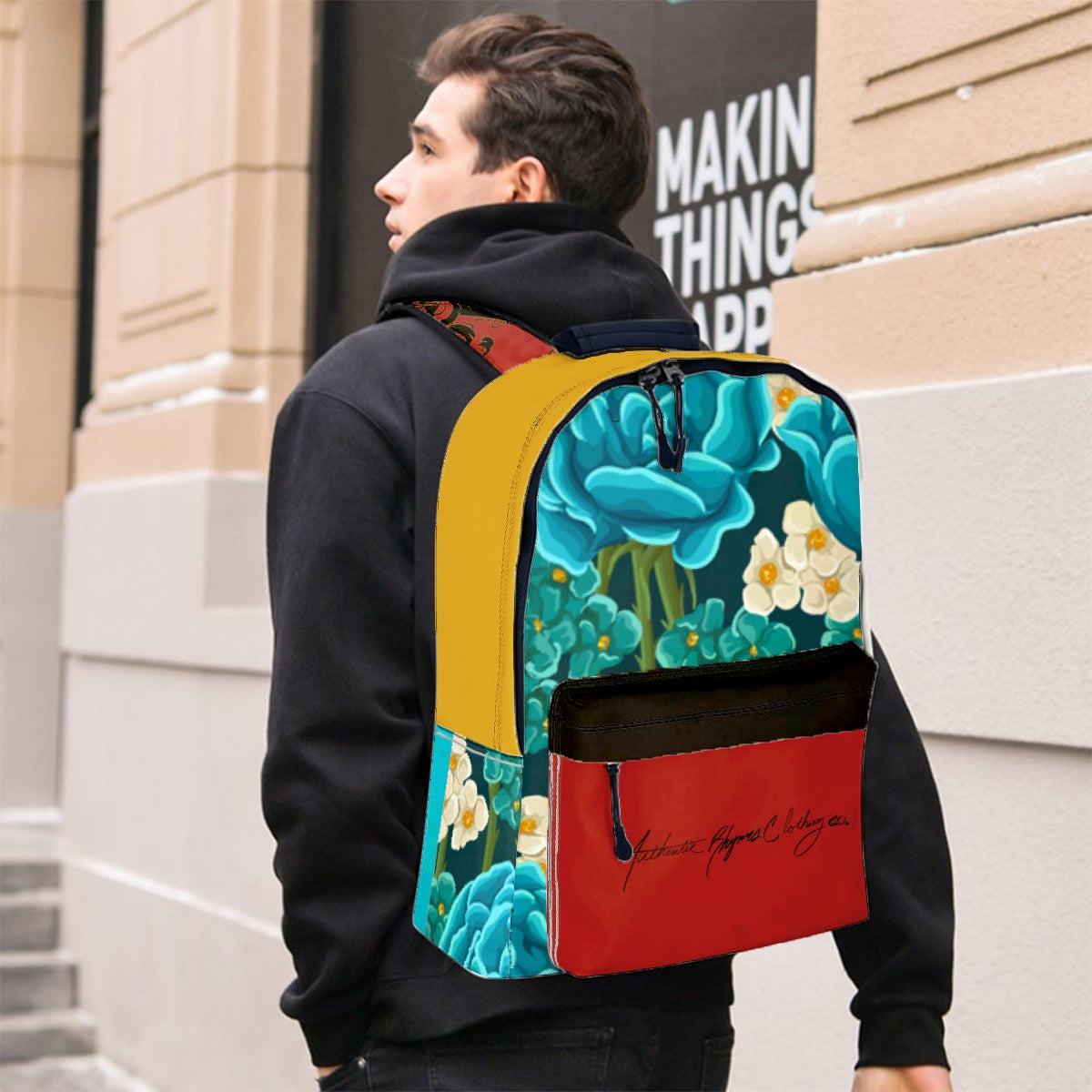 All-Over Print Leather Backpack