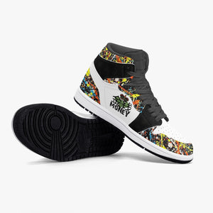 Money Maker Black High-Top Leather Sneakers