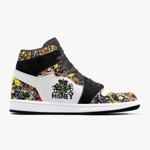 Money Maker Black High-Top Leather Sneakers